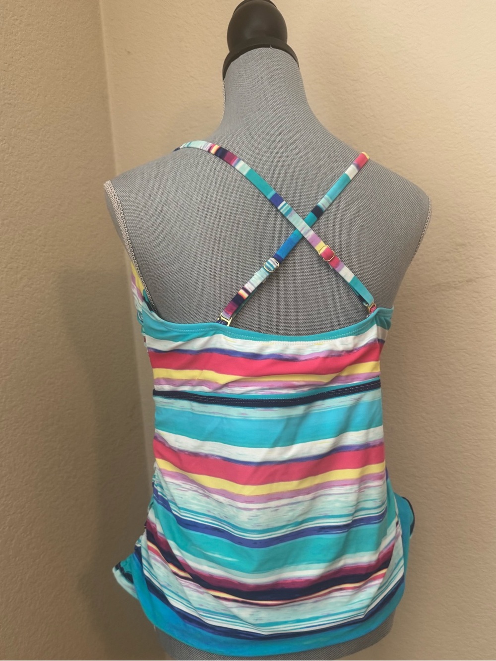 Swimsuit in Turquoise Multi-Stripe - Picture 3 of 4